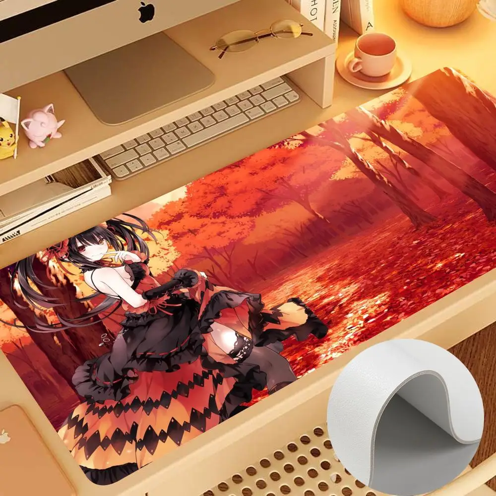 T-Tokisaki K-Kurumi Mouse Pad 900x400mm Keyboard Leather Mouse Pad gabinete gamer for Laptop Notebook Gamer Pad Anti-slip PU Mou