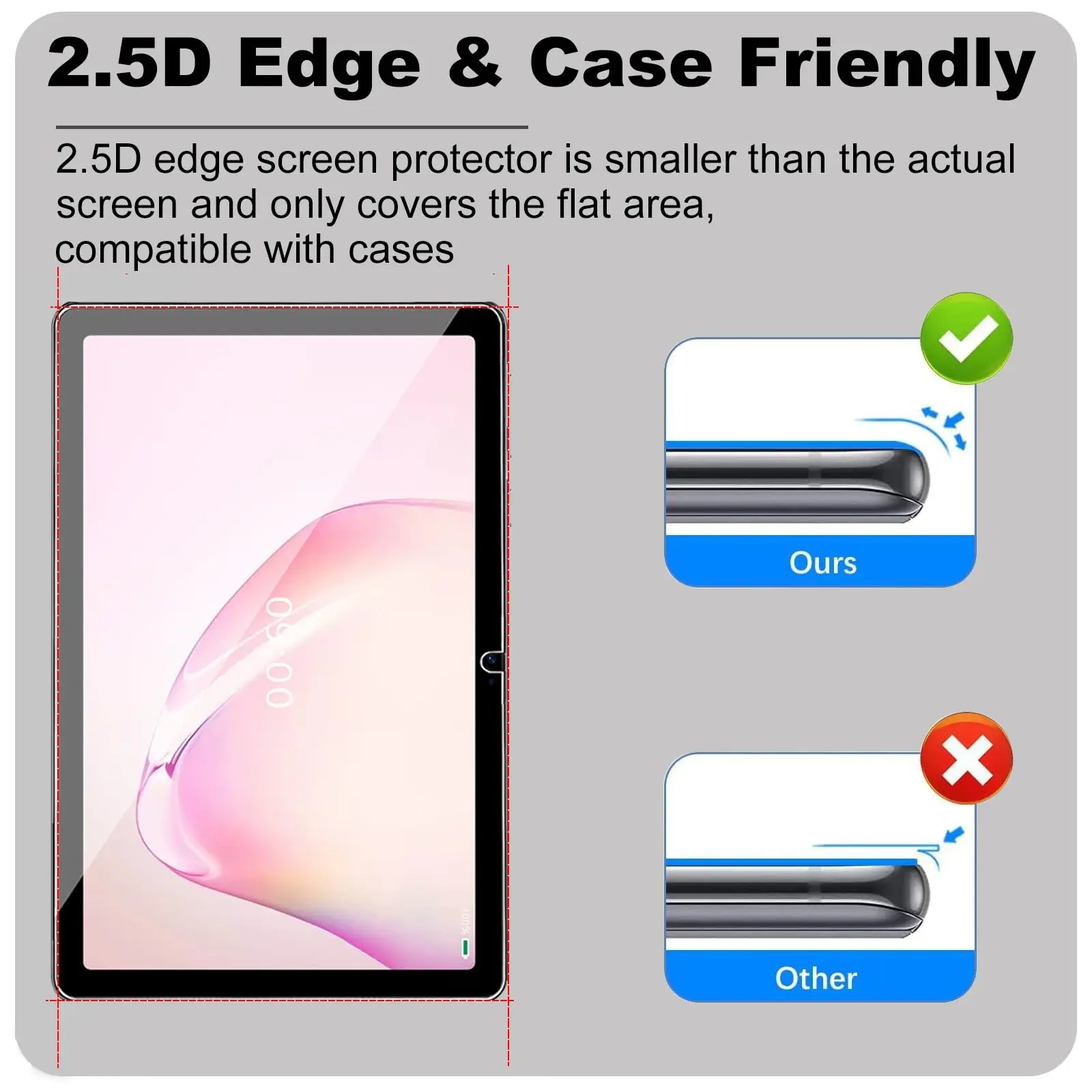 واقي شاشة لجهاز Onn 10.1 بوصة اللوحي (2024 موديل 100135925) / Onn 10.1 بوصة Gen 4 Tablet (2024 Model) فيلم من الزجاج المقسى