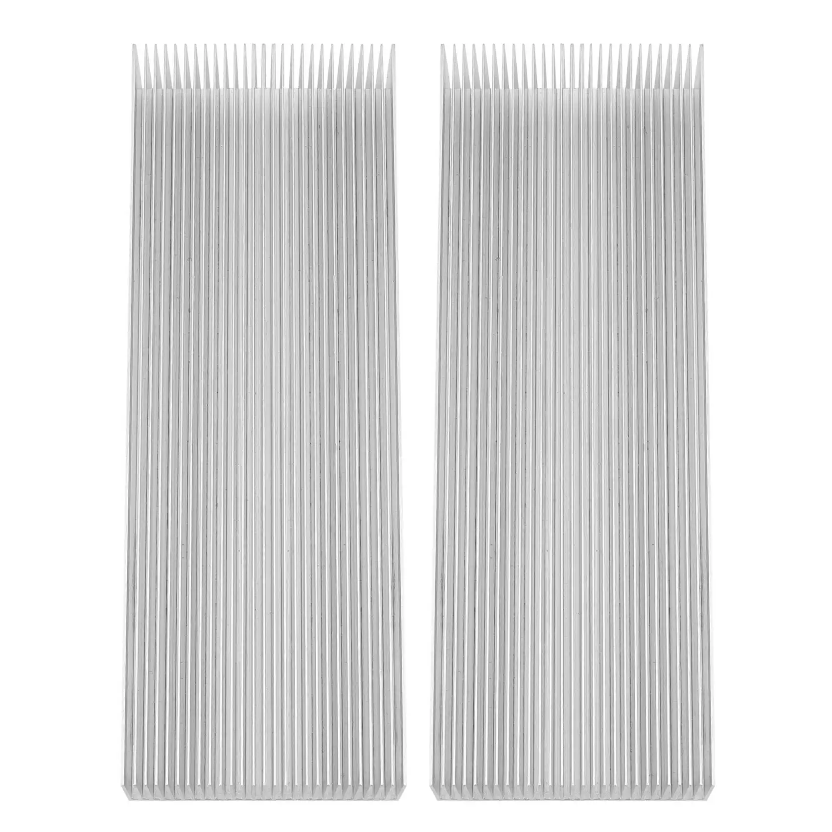 

Efficient 2X Aluminum Heat Radiator Heatsink Cooling Fan 200X69x37mm Silver Tone