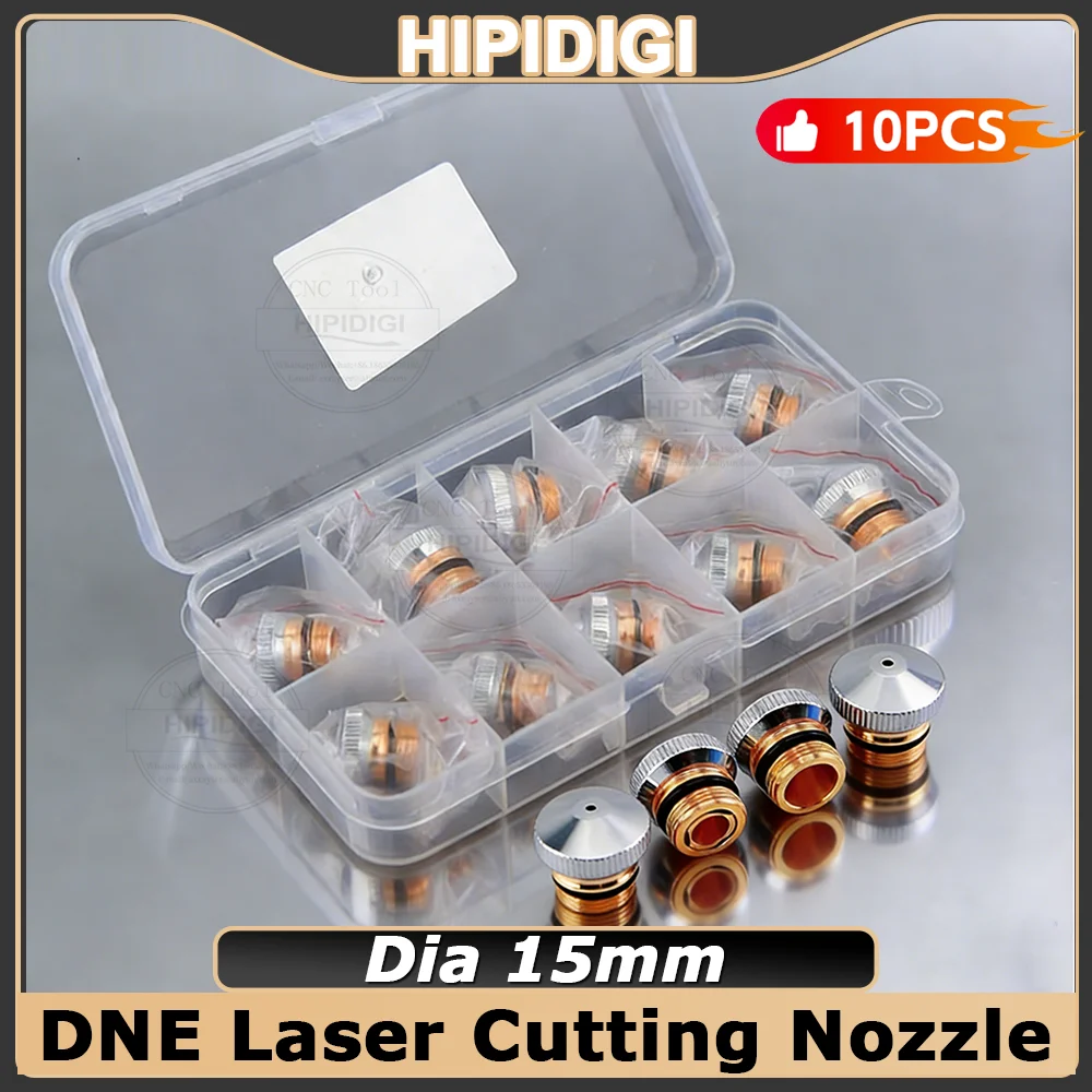 DNE Laser Nozzle Dia15mm M12 Single Double Layer Chrome Plating Caliber 0.8-5.0 Laser Nozzle for DNE Fiber Cutting Head Parts