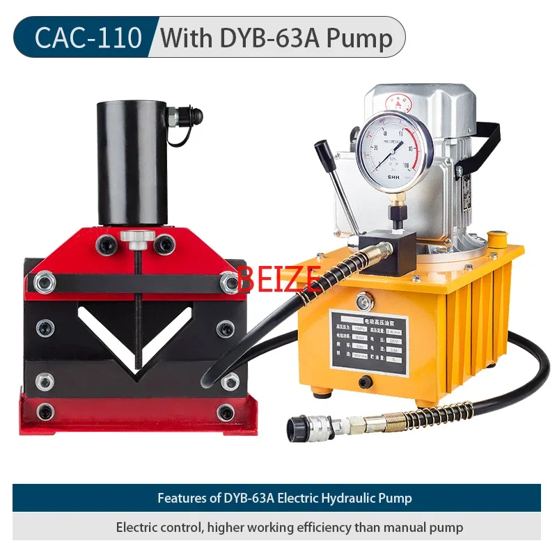 CAC-110 Hydraulic Split Angle Busbar Cutter Tool  Hydraulic Angle Steel Cutting Machine Force 30T