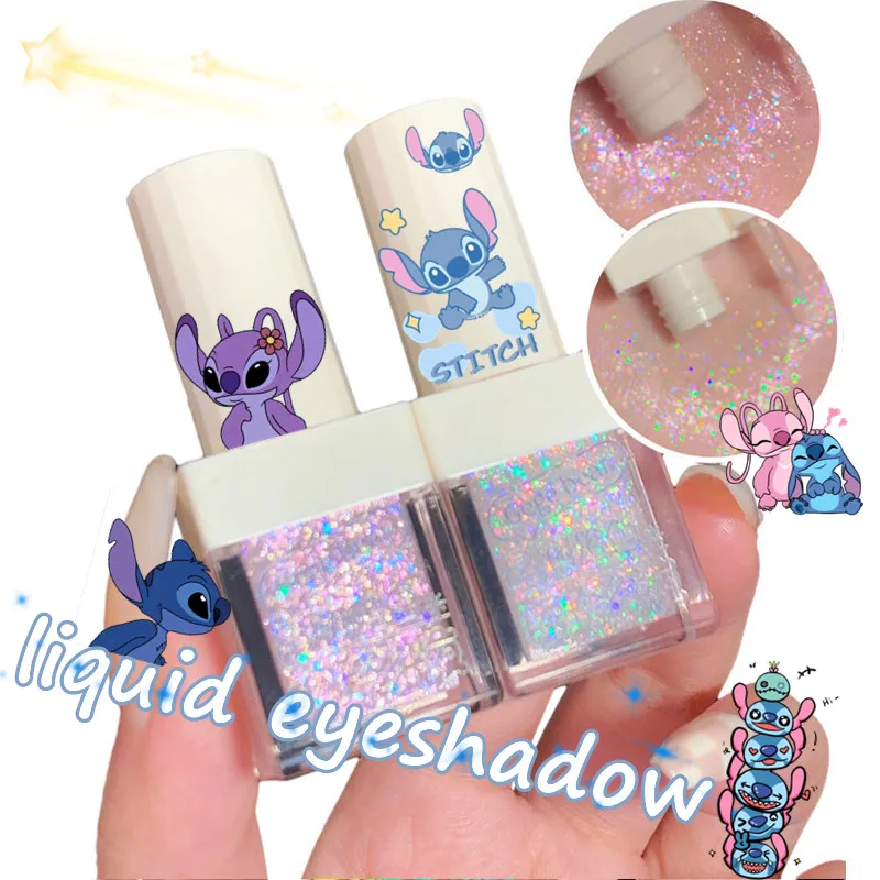 Liquid Stitch Shiny Eye Shadow Fashion Student Anime Cartoon Pattern Convenient Kawaii Cosmetic Exquisite Girl Birthday Gift