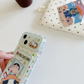 Roztomilý kreslený spánek pastelka Shin-chan peněženka karta šňůrka na telefon pouzdro pro iPhone 12 13 14 15 16 Pro Max Anime Shin-chan Y2k šňůrka na krk 6 nejlepší prodej Pouzdro na iPhone s pastelkou Shin Chan - №2