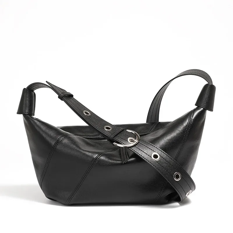 

2025 New Women's Genuine Leather Crossbody Bag Light Luxury Designer Single Shoulder Underarm Purse Fashion Niche Handbag