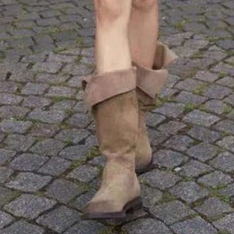 Fashion Heeled Women High Boots Casual Suede Snow Boots Winter Designer Woman Long Boots 2025 New Brand Motorcycle Botas Sneaker view 4