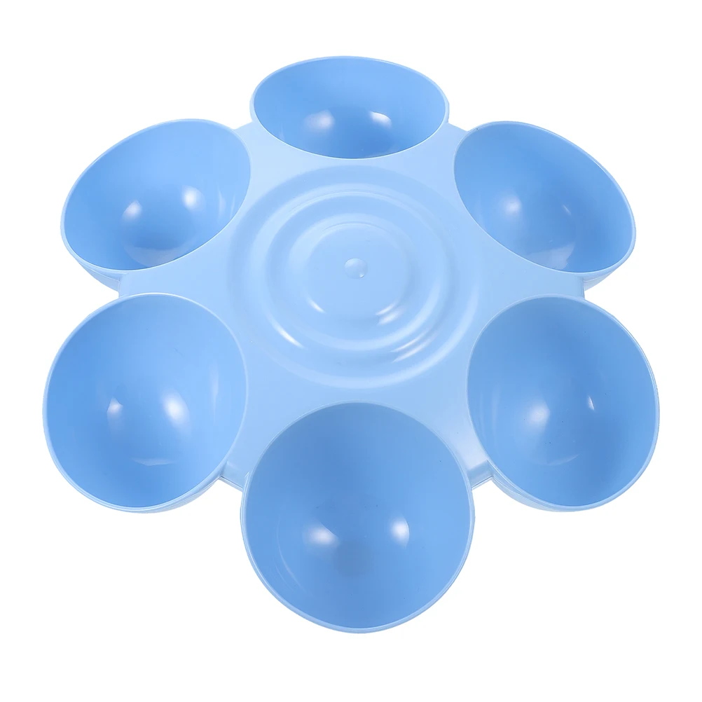 

Pet Feeding Bowl 6 Compartments Flower Shape Multi Function Cat Dog Water Food Six grid Sky Blue Small Pets Travel
