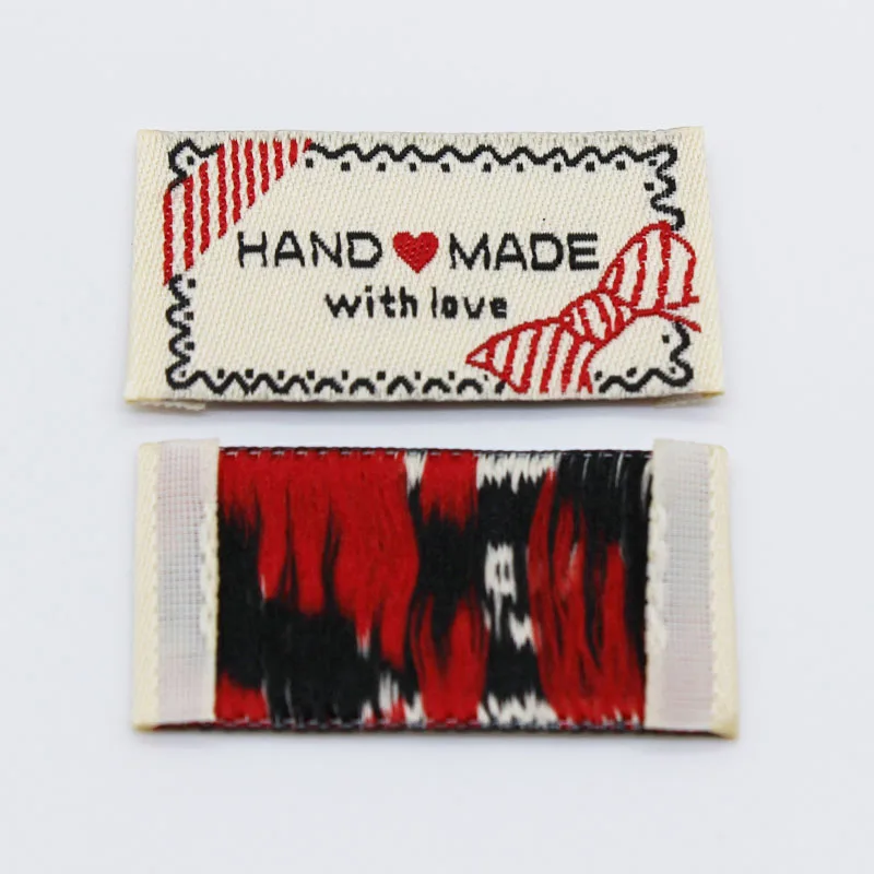 100 pcs a lot  colorful handmade label tag clothing woven label main label kids clothing tags custom garment label