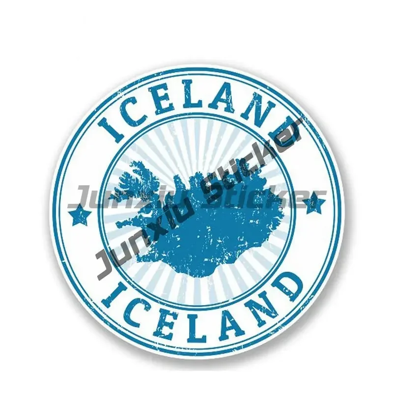 Autocollants de la république d'islande, décalcomanies d'islande, bouclier, drapeau de la ville, crête mondiale, drapeau d'islande, autocollants de voiture Souvenir