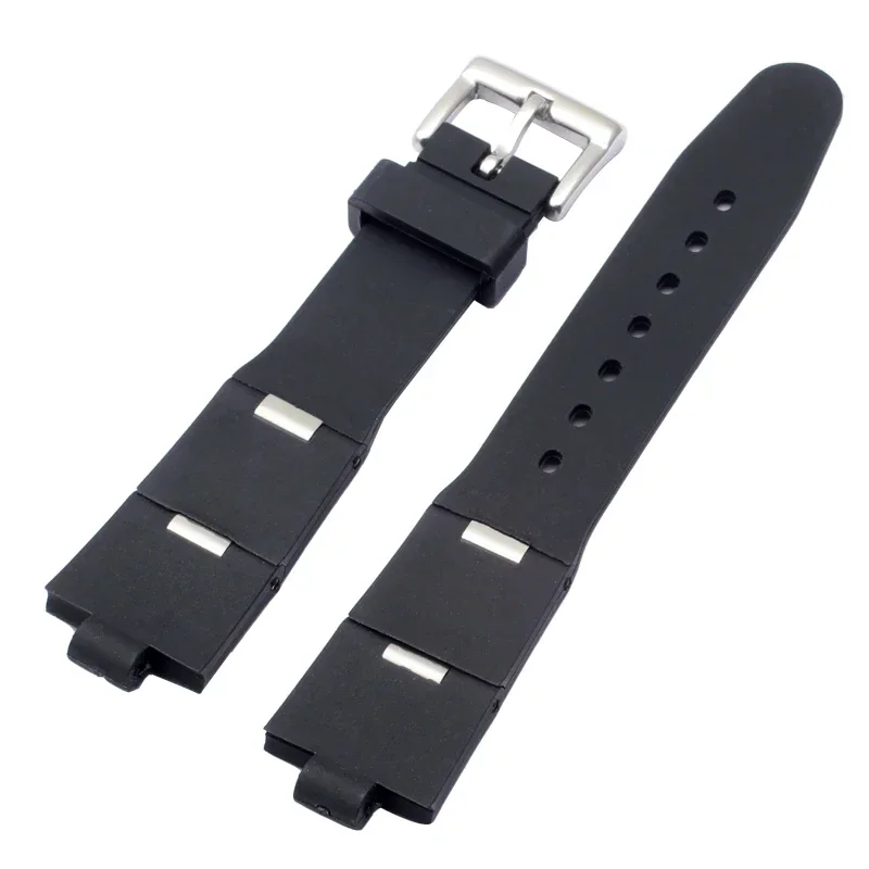 Rubber silicone strap for Bvlgari Watch Strap with notch 22x8 24x8mm DP42C14SVDGMT men's and women's Black Bracelet