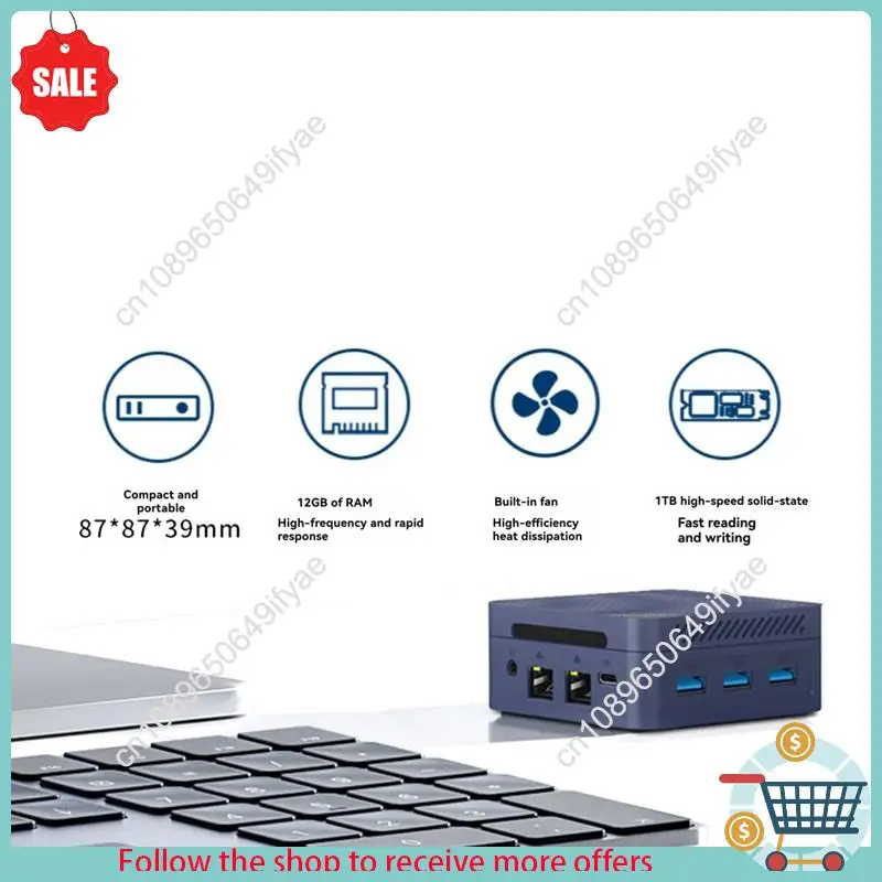 Y67A-ZX06 Twin Lake N150 Win11 Mini Pc Win11 12GB LPDDR5 4800Mhz Dual LAN Dual HD Display Port كمبيوتر مكتبي للألعاب