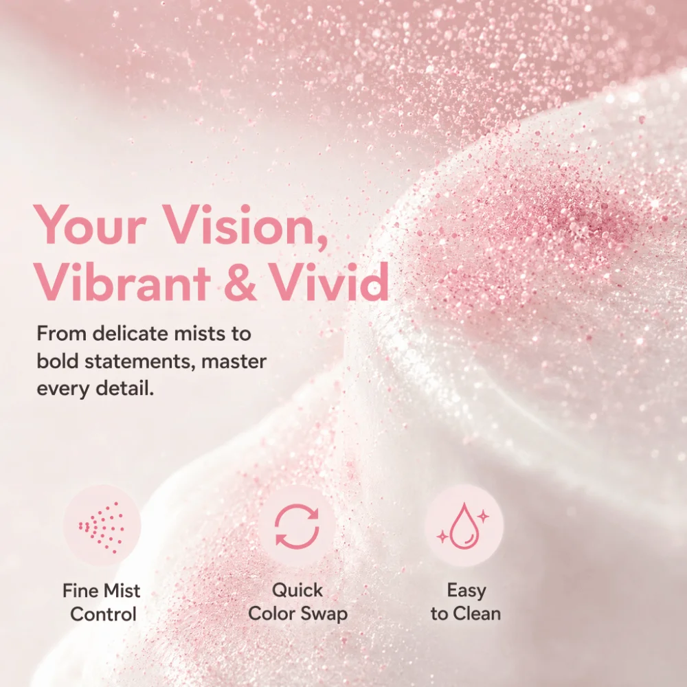 Durable ABS Manual Airbrush Blue Pink with Spray Tube Cake Airbrush Pump Decorating Practical Coloring Spray Gun Kitchen