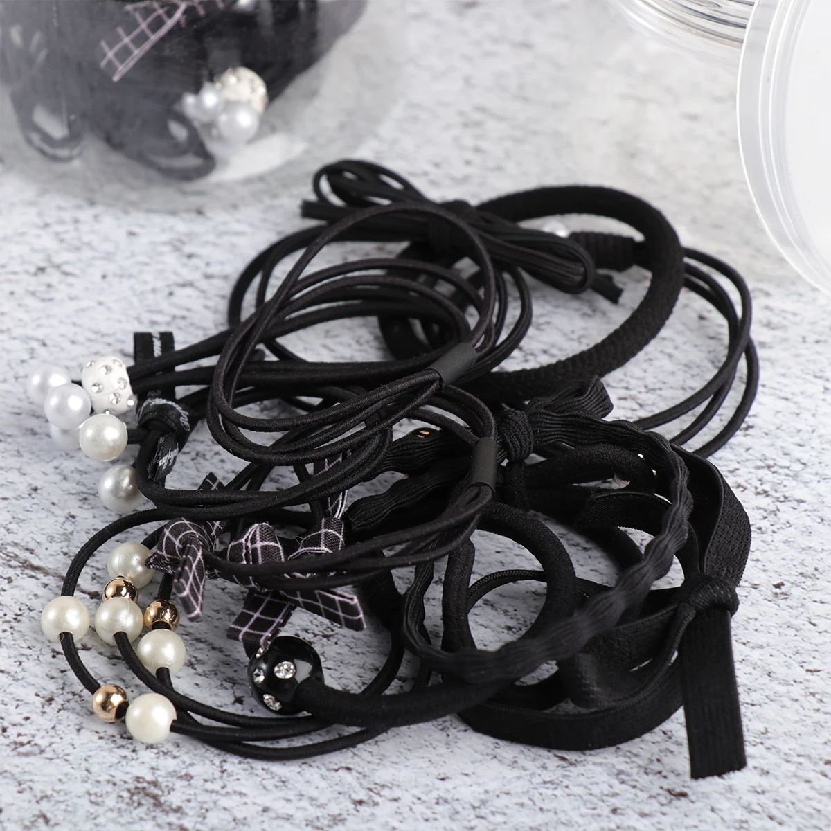 

Accessories Beading Ring Ponytail Holder Fashion Ring Elastic Beading Hair Rope Bands Daily Pearl Hair Tie Gift