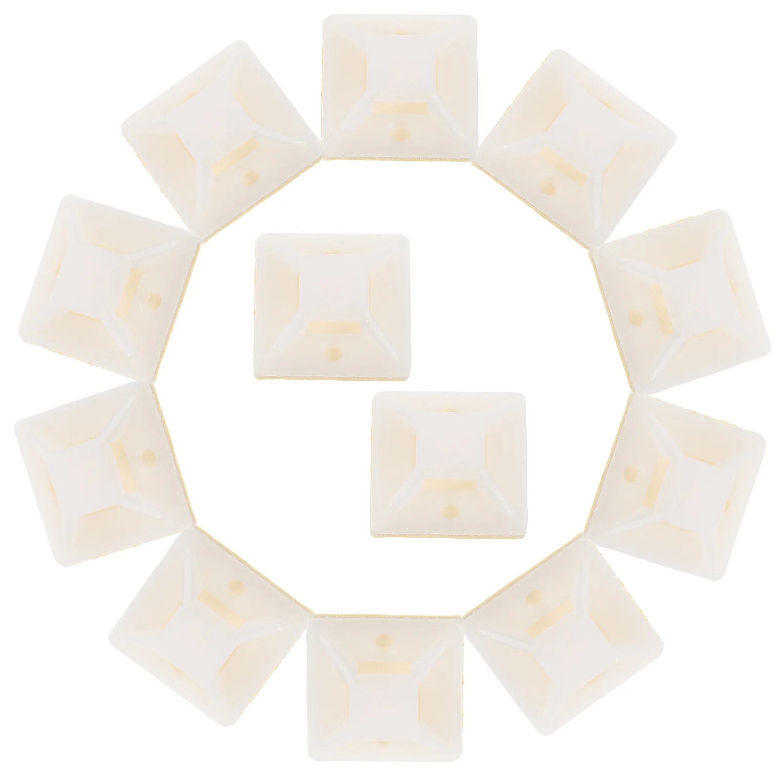 

500pcs Mounting Base Self-Adhesive Zip Holders Durable Abs Organizers Easy Installation Wire Tie Anchors Cable Mounts