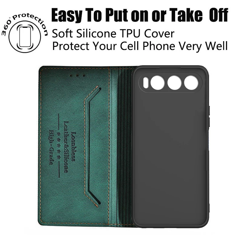 MOJIA Portafoglio Custodia per ZTE Nubia Air Pro, Flip Cover in Pelle con Tracolla a Tracolla, Scomparto a Cerniera e Funzioni Multifunzione. Black