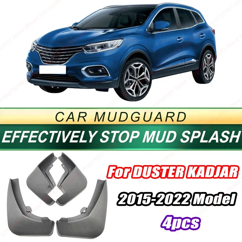 For DUSTER KADJAR 2015-2022 Model 4PCS Front Rear Mud Flaps Splash Guards Fender Mudguards Auto Accessories