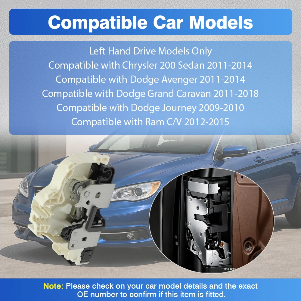 4 Pins Front Rear Left Right Door Lock Latch Actuator For Chrysler 200 Sedan Dodge Avenger Journey Ram C/V  4589694AA, 4589694AB