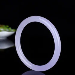 Natural Chinese blue and purple hand-carved round bar jade bracelet fashion boutique jewelry women's violet bracelet populargift