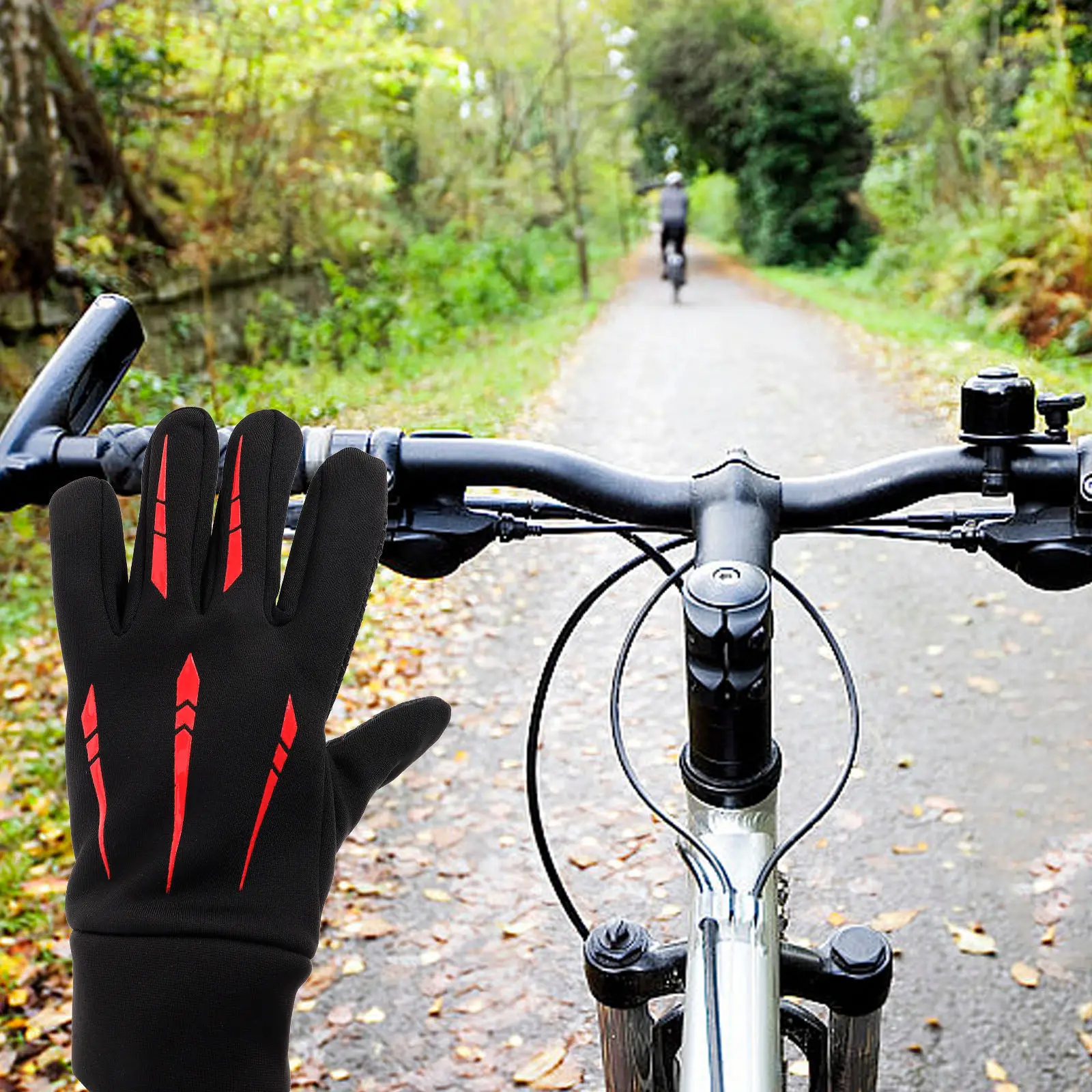 Winter Motorcycle Gloves Full Finger Waterproof Windproof Touchscreen Riding Gloves Warm Insulated Red for Men and Women view 3