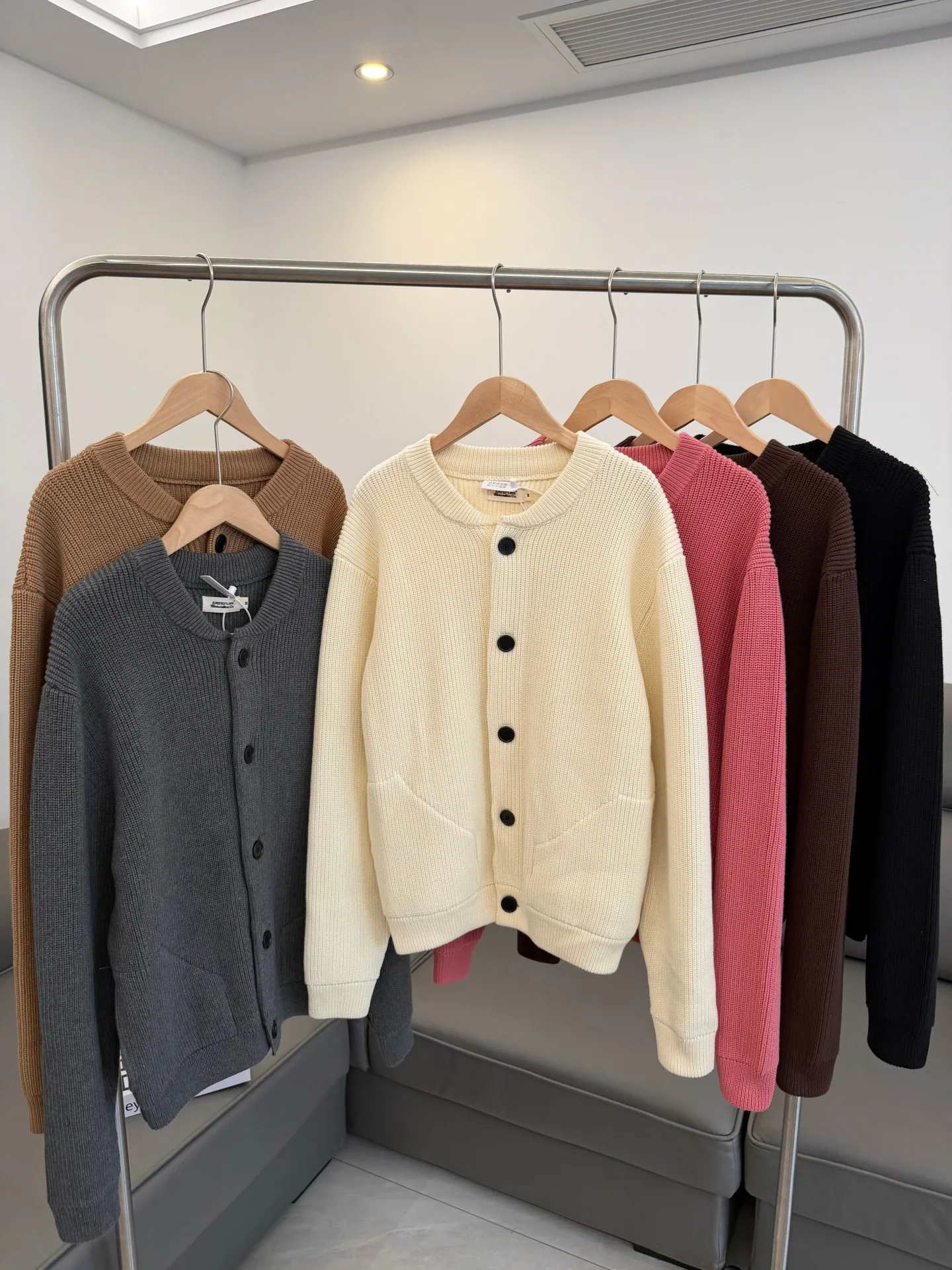 

Теплый винтажный вязаный кардиган унисекс из хлопка с 3D-вязкой для осени и зимы