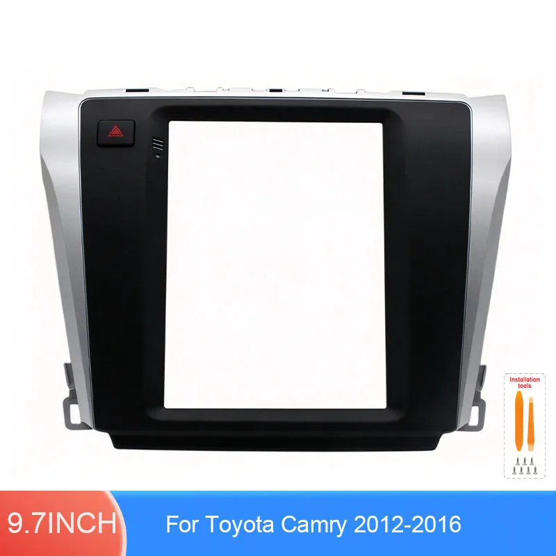 9.7 Inch Car Radio Fascia Frame For Toyota Camry 2012-2016 Vertical Screen Dashboard Stereo Installation Panel Trim Kit