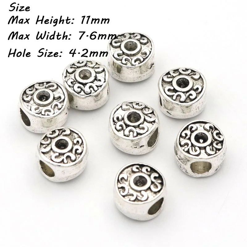 Tibetan Silver Color Ladybug Big Hole European Metal Loose Spacer Beads For Jewelry Making Diy Finding Needlework Wholesale