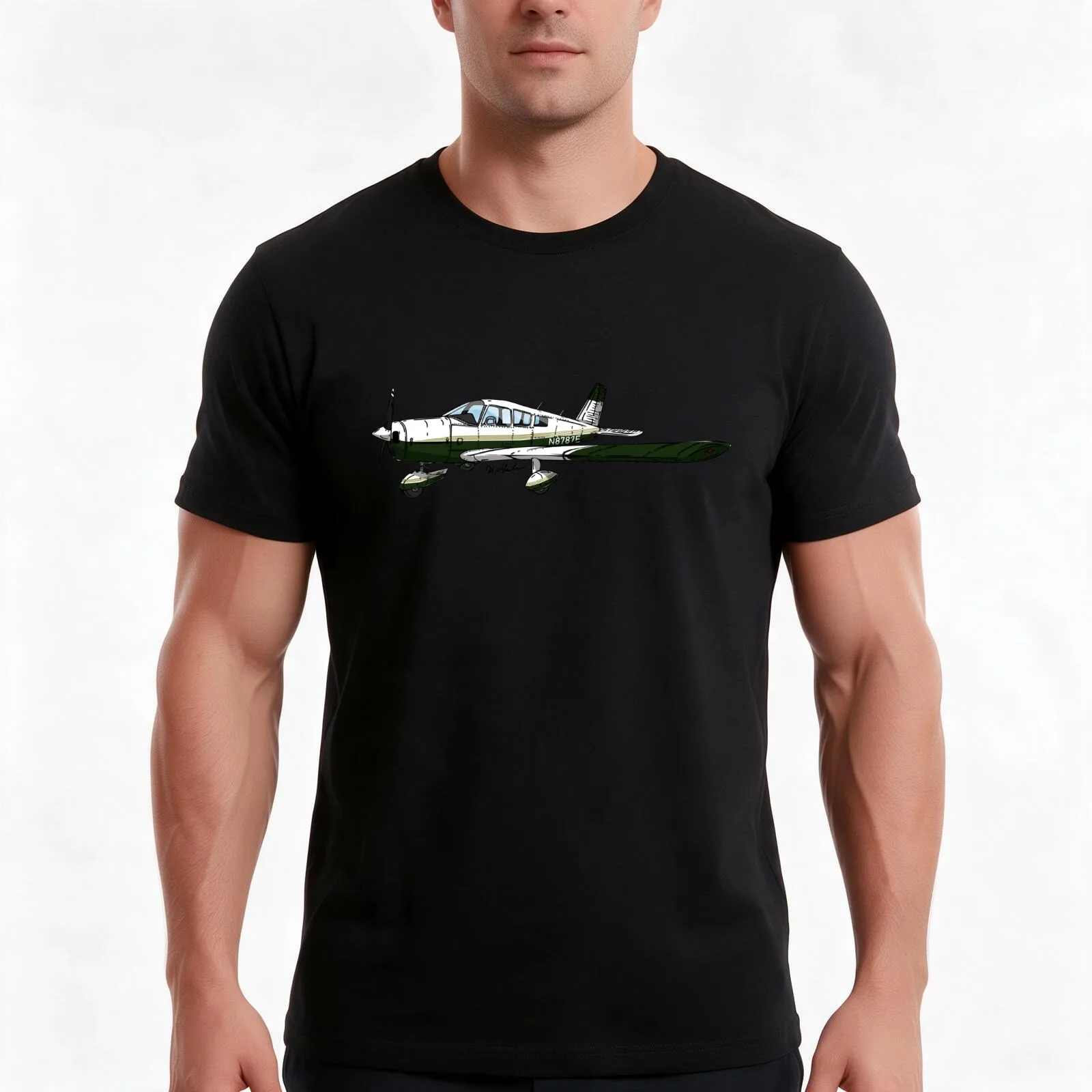 Piper Cherokee Warrior N8787E T-Shirt Summer Casual Cotton Tee Oversized Streetwear Tops Vintage Graphic Print 100% Cotton