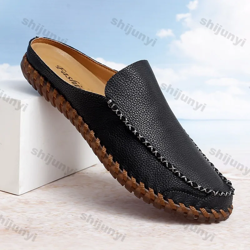 

Большие мужские тапочки Baotou, лето 2024, уличные дышащие, удобные, модные, винтажные, без шнуровки, на мягкой подошве, повседневные туфли на плоской подошве