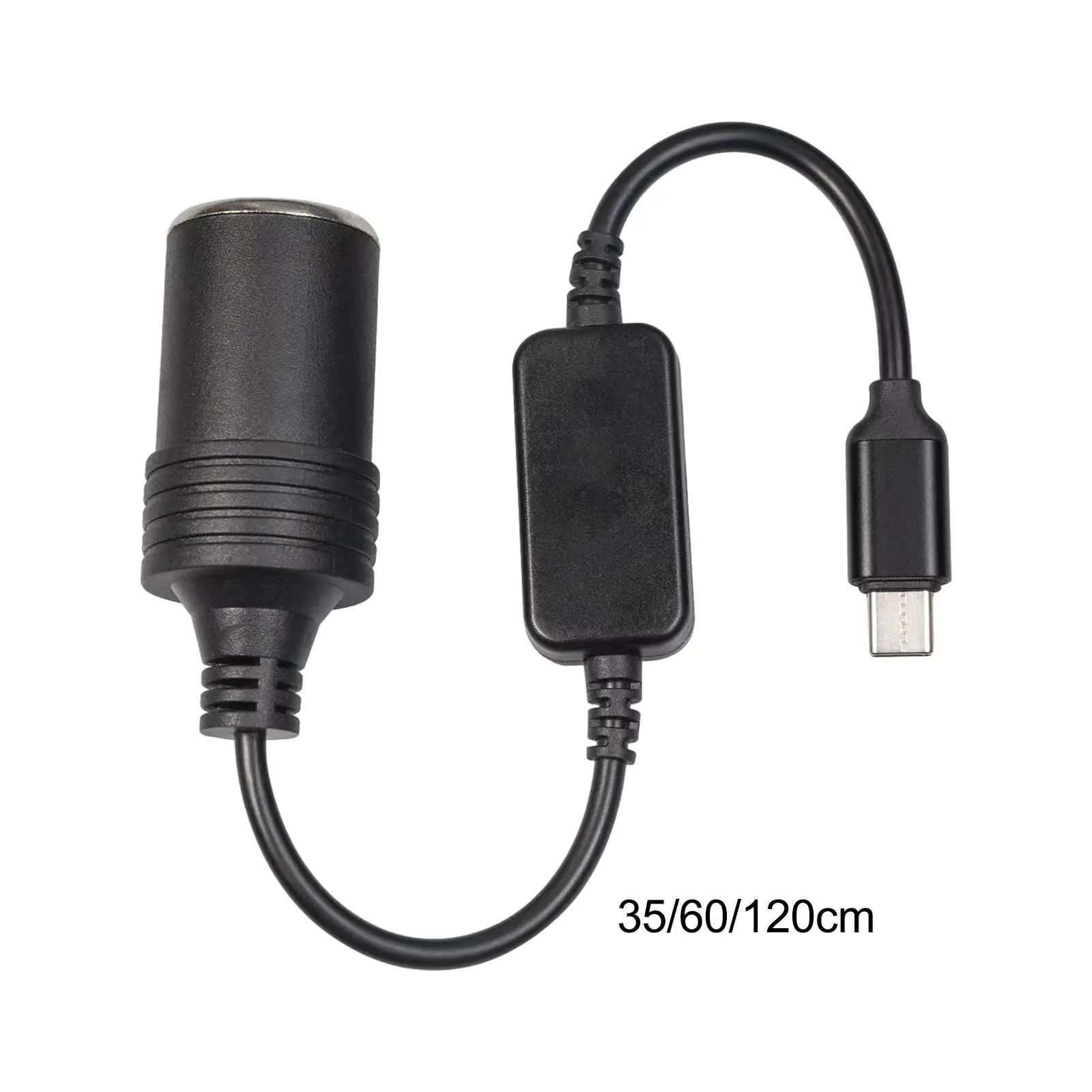 5V USB C Male to 12V Car Cigarette Lighter Female Converter Cable Professional Max Output 12V 1A for Driving Recorder GPS