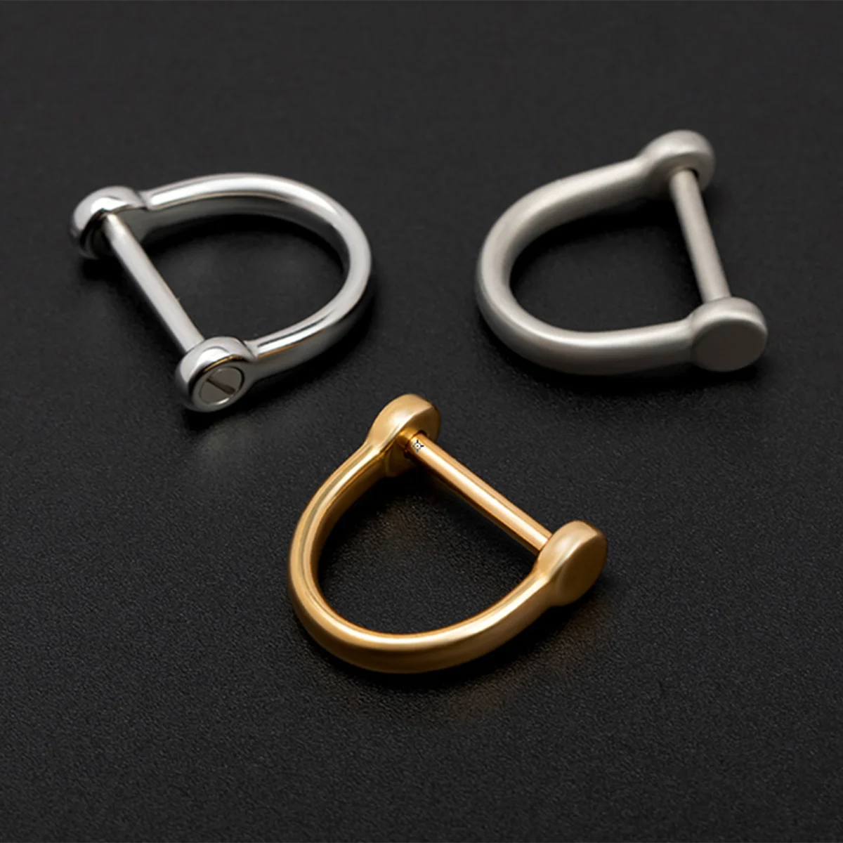 Brass / Stainless Steel Horseshoe Chain Car Keychain d-Shaped Ring DIY Male And Female Pendant Metal Accessories