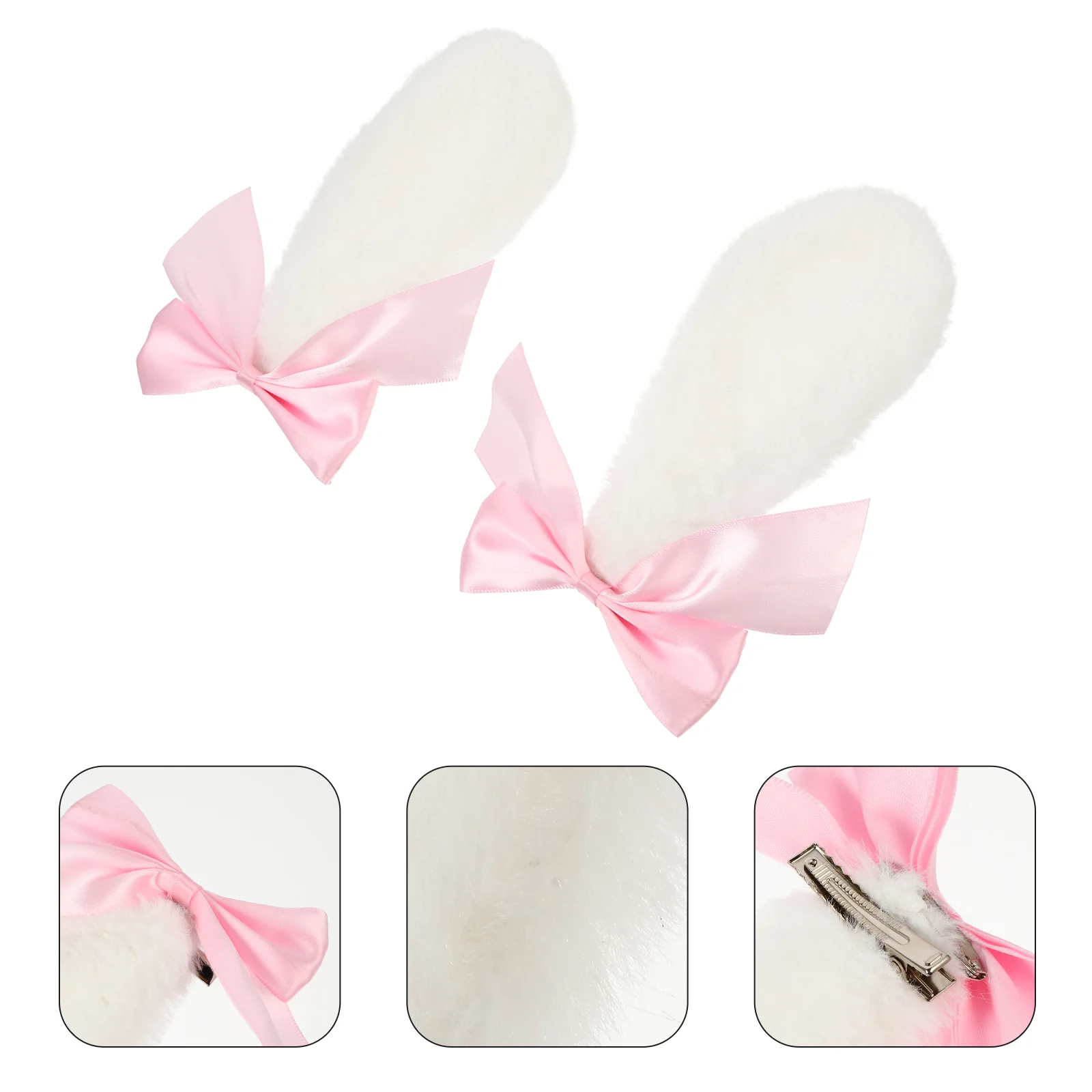 

Plush Ear Hair Clip Bowknot Hairpins Cosplay Accessory Cartoon Girl Headband Stylish Hairpin Comfortable for Themes