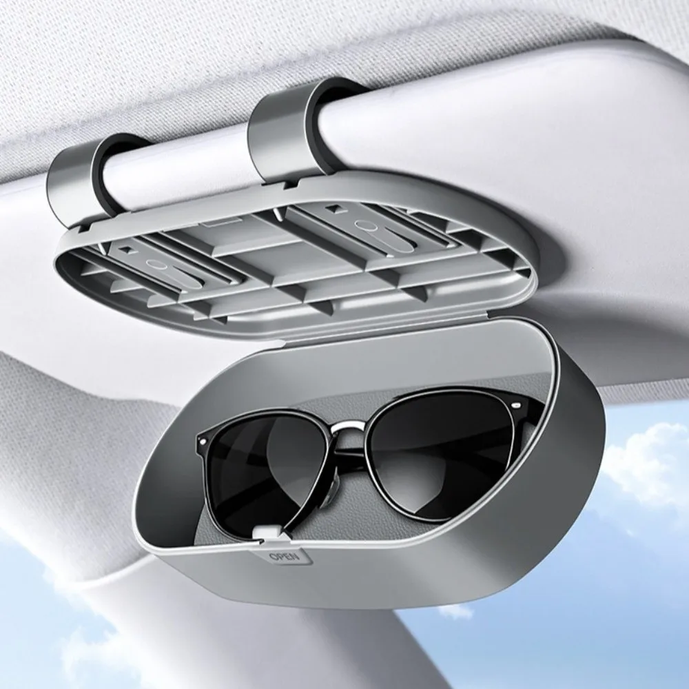 

Portable Car Glasses Box Multifunctional Anti-Scratch Sun Visor Storage Box Shock-proof Eyeglass Case Eyeglasses Protection Box