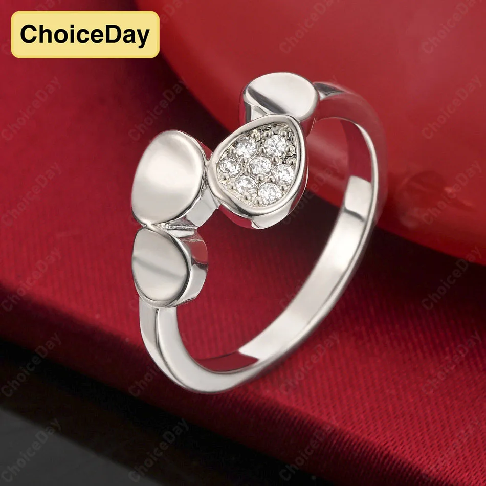 

ChoiceDay 925 Sterling Silver 7/8/9/10 Luxury Round Zirconia Ring Women's Jewelry Wedding Accessories