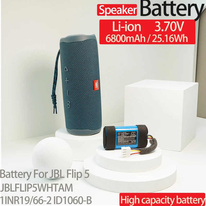 CameronSino 배터리 JBL 플립 3 3 SE 4 5 에코 미니 스피커 배터리 3000mah-6800mah 리튬 폴리머 리튬 이온 고용량 셀