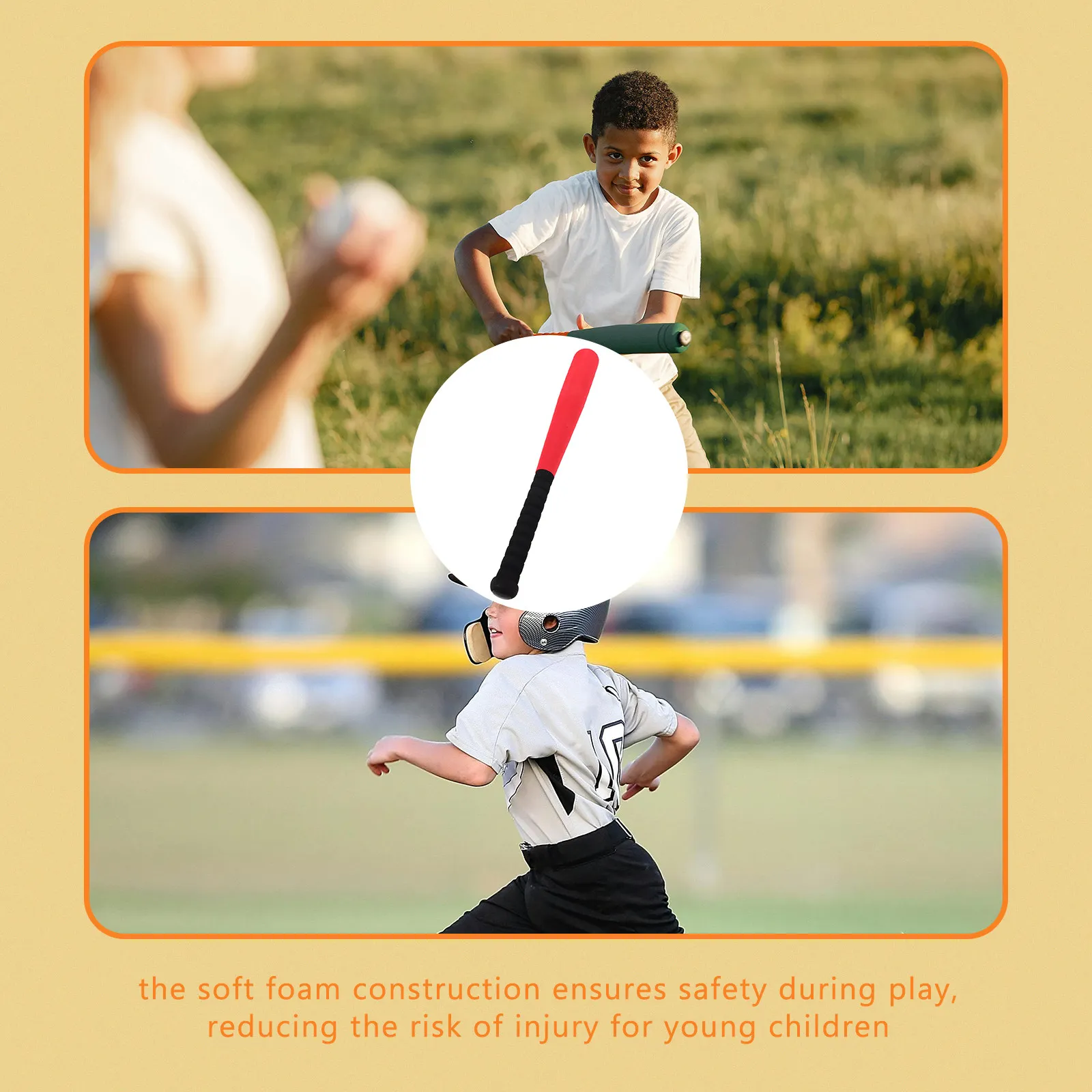 Children's Soft Baseball Bat Foam Eva Lightweight Bat for Kindergarten Indoor Outdoor Play Hand Eye Coordination Training Tool