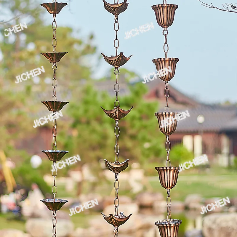 

Neu imitation copper falling water chain lotus rain chain villa temple pavilion eaves water chain gutter rain