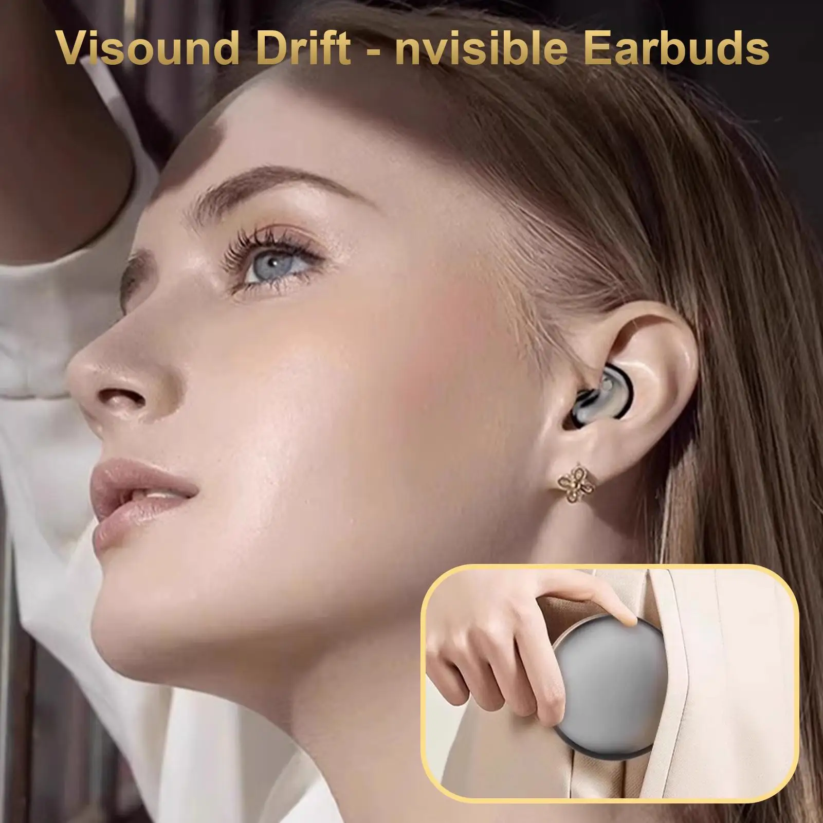 غير مرئية النوم سماعات الأذن سماعات أذن صغيرة غير مرئية للنوم قابلة للشحن الأذن براعم LED عرض سدادة الأذن للرجال والنساء
