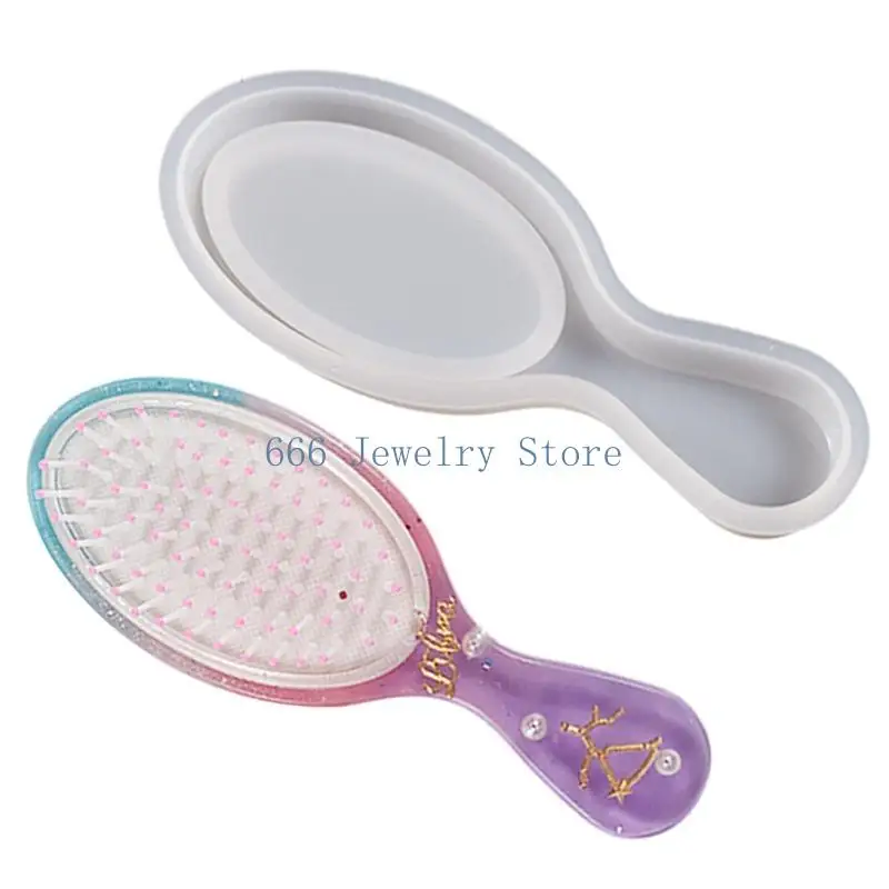 

F2TD Airbags Comb Resin Molds Hairbrush Crafts Silicone Mold for DIY Comb Brush