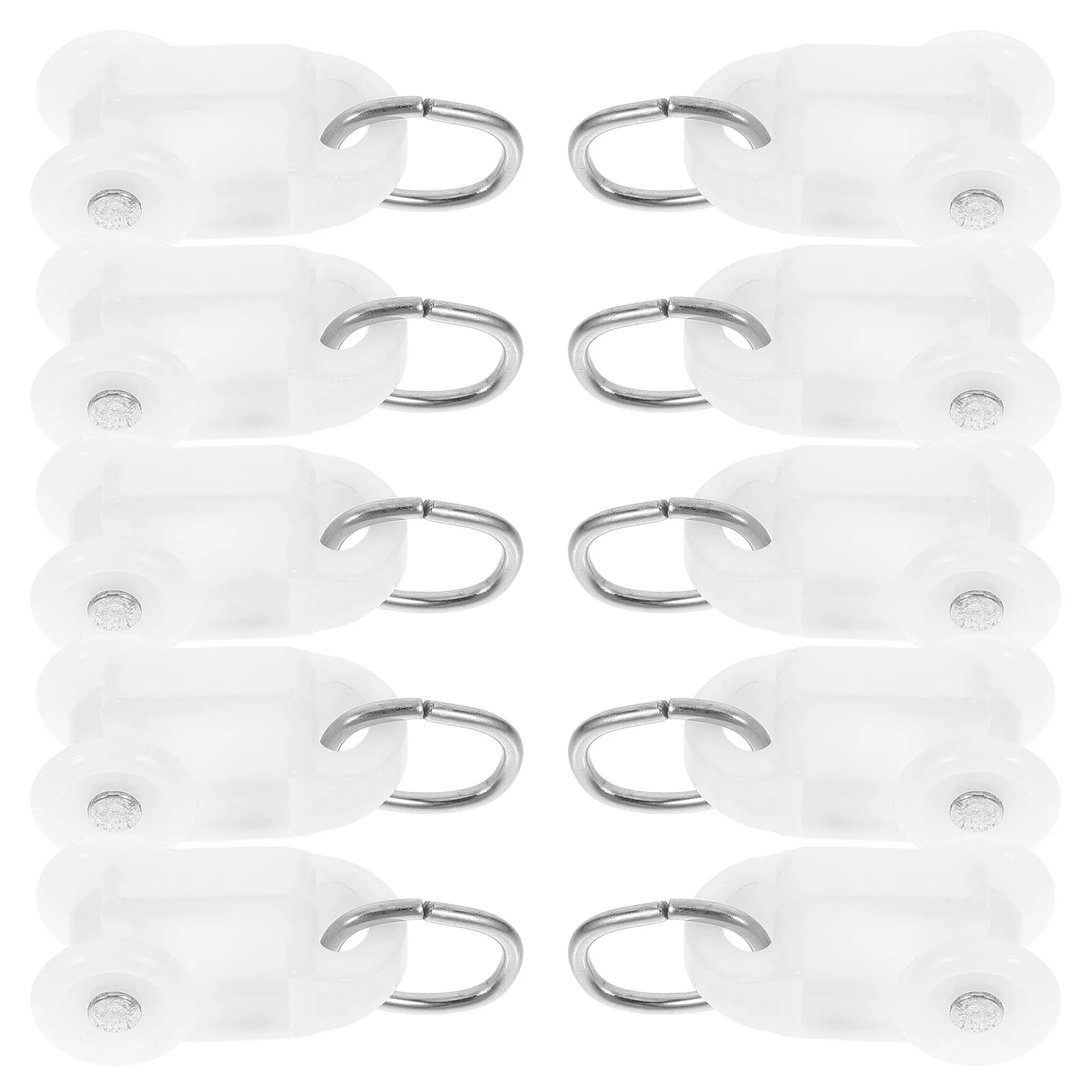 

50Pcs Noise-Free Curtain Hook Roller Pe Stainless Steel L Shape Curtain Rail Connector Pulley