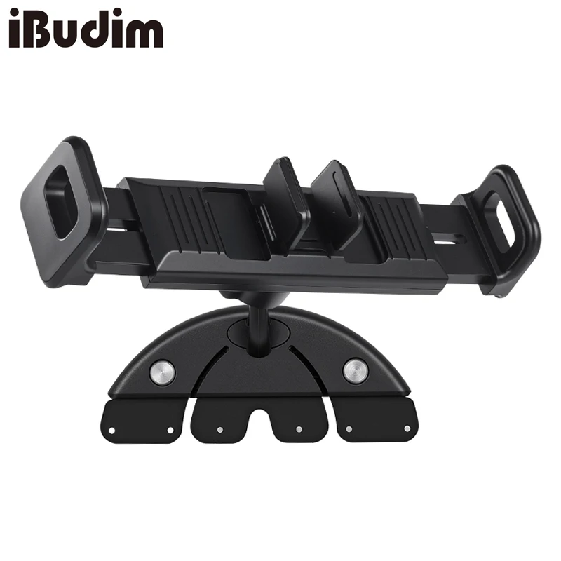 Car CD Slot Tablet Cellphone Holder Stand 2 in 1 Adjustable Car CD Player Phone Tablets Mount for iPad iPhone Galaxy Tabs Xiaomi