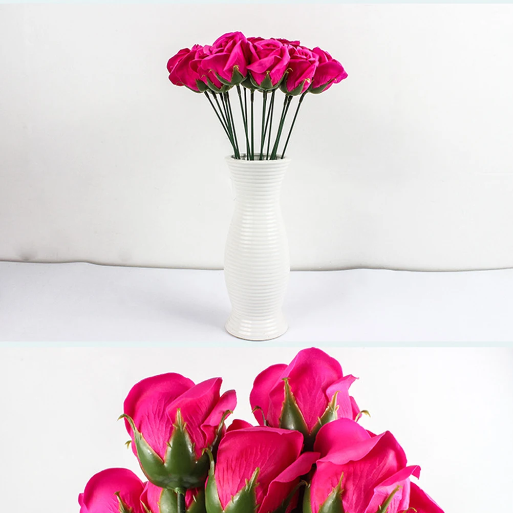 

200pcs Artificial Paper Rattan Rose Material Green Stem Wire for Floral Arrangement Craft Flowers Durable DIY Supplies
