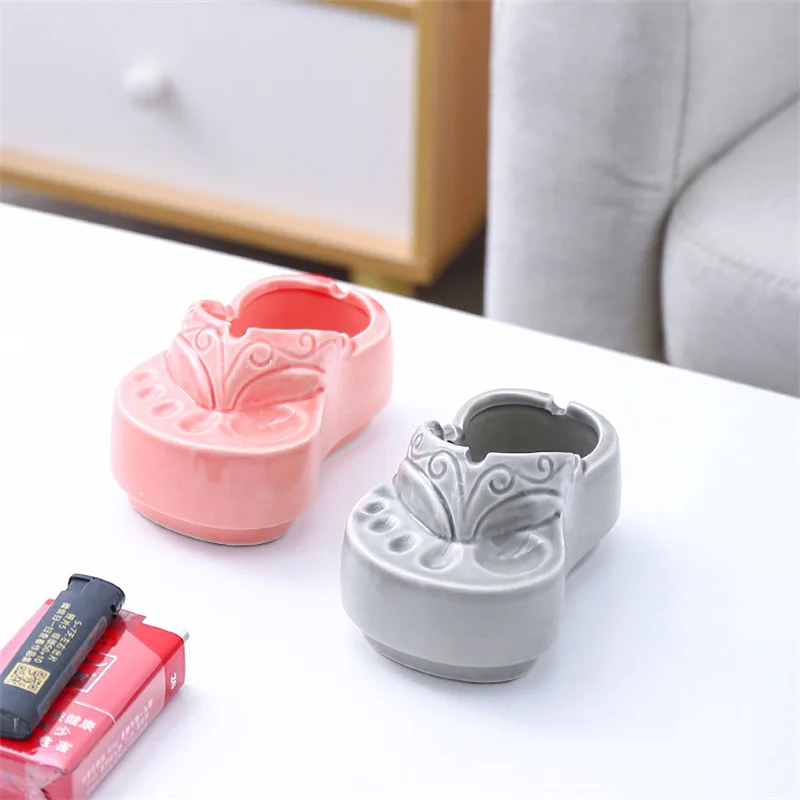 Slippers Ashtray Creative Personality Fashion Ceramic Gift Living Room Home Office Ashtray Cartoon