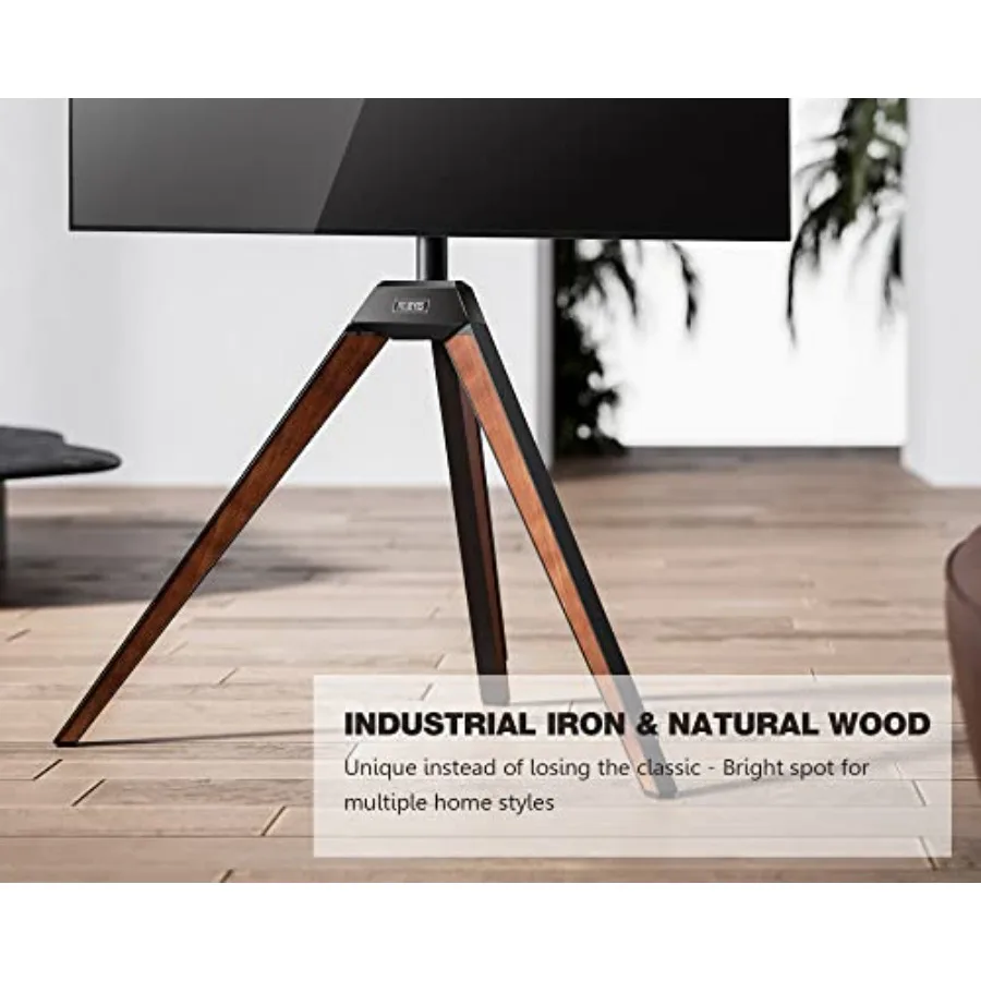 Design Corner TV Stand for 32-65 Inch LED LCD Screens Tripod Easel TV Stand Modern TV Floor Mount Swivel with Concealed Storage view 4