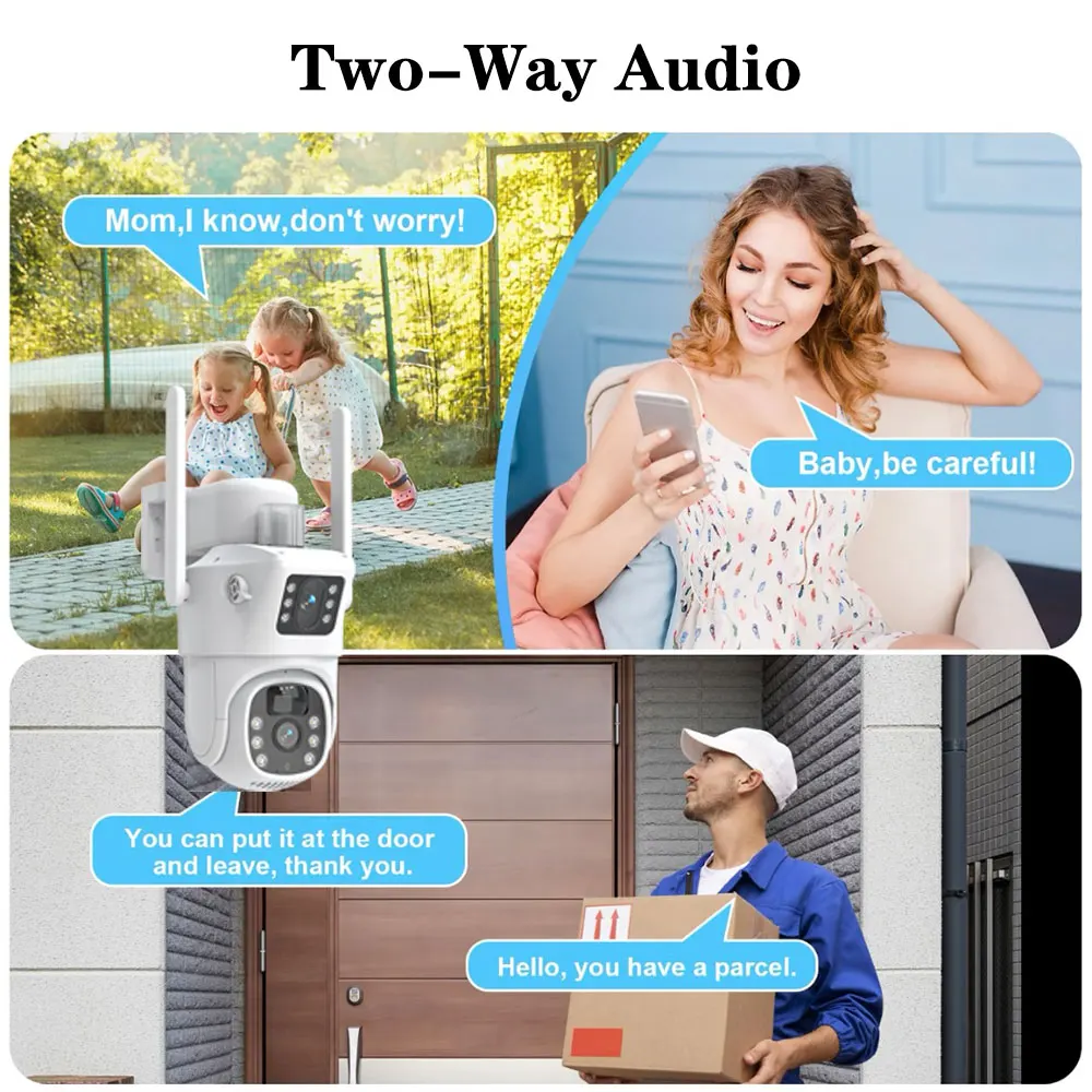 Telecamera di sicurezza IP PTZ WiFi solare 4K 8MP Monitoraggio automatico Telecamera di sorveglianza CCTV wireless per visione notturna a colori con doppia lente esterna