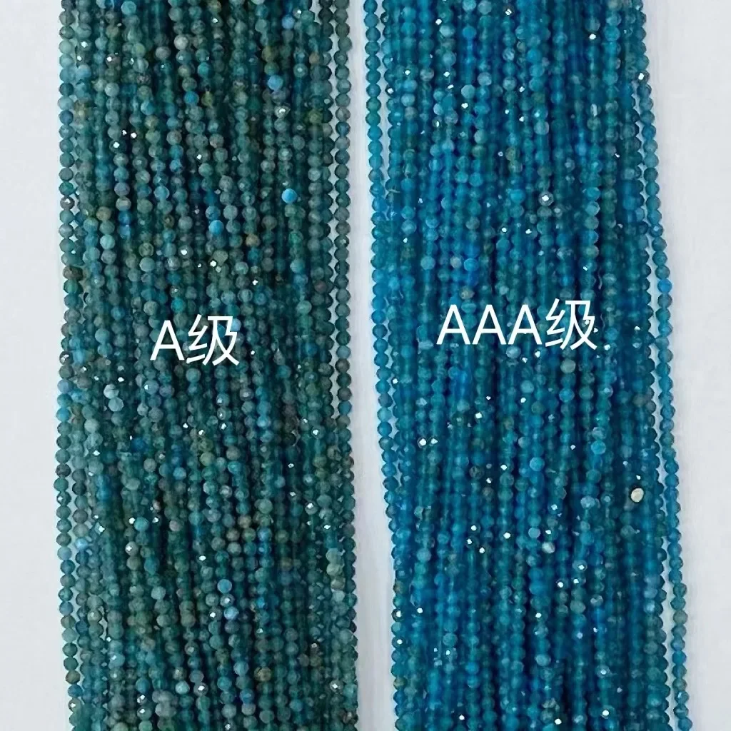 Manufacturer Wholesale Natural Crystal Blue Apatite  Round Cut Loose Beads  Jewelry DIY Bracelet Necklace38cm Accessories