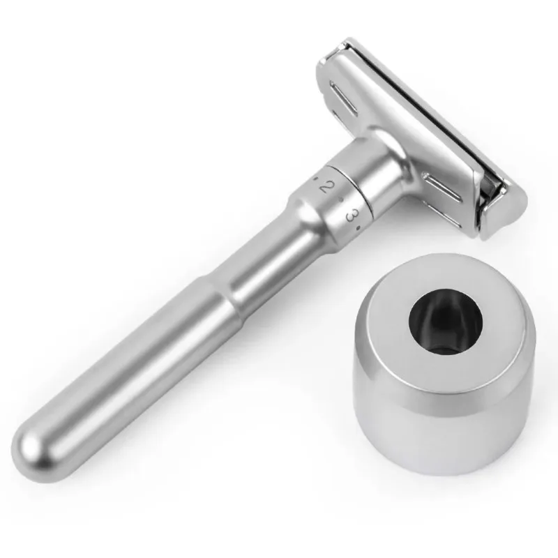 

New Adjustable Safety Razor Mens Folding Shaving Double Edge Classic Safety With 5 PCS Titanium Coated Blades Shaver Razor Blade