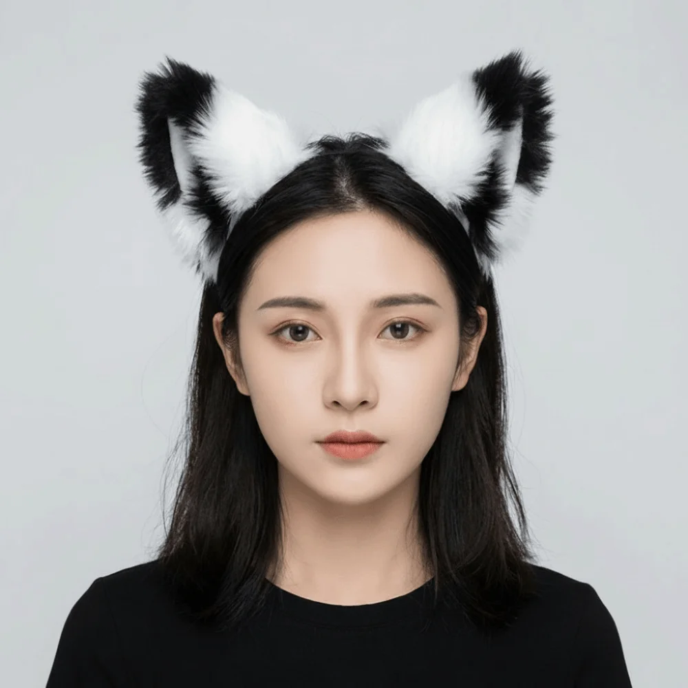 Hair Accessories Anime Cat Ears Headband Lolita Animals Plush Hair Band Three-dimensional JK Furry Cosplay Headwear Party