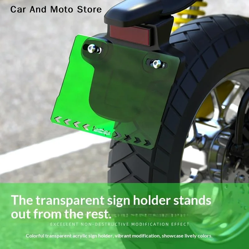 

【CMO】Universal Acrylic Motorcycle License Plate Frame Transparent License Plate Holder Rear License Plate Motorcycle Accessories