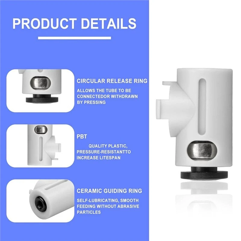 2 Pack A1mini Feed Pipe Connector, PTFE Tube Connector for A1mini 3D Printer - Upgraded Ceramic Guide Ring [No.3 Elnic]