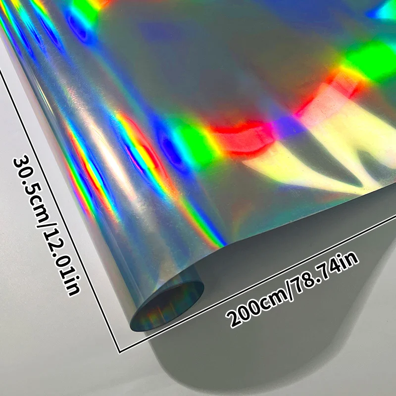 1Roll Holographic Laser Self-adhesive Lettering Film DIY Water Cup Car Motorcycle Laptop Window Glass Decals for Cutting Machine