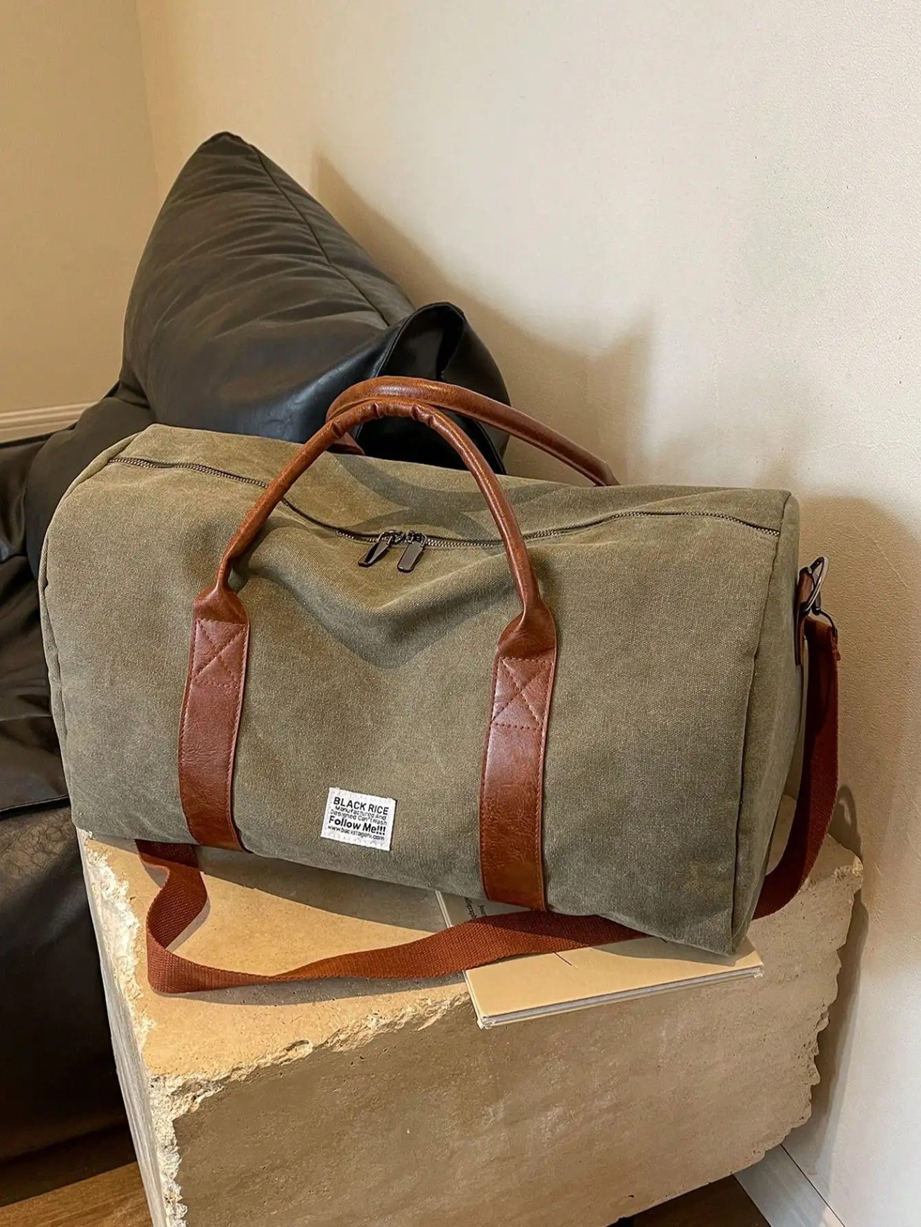 Large Capacity Travel Duffel Bag - Durable Washed Canvas, Suitable For Sports, Fitness And Camping
